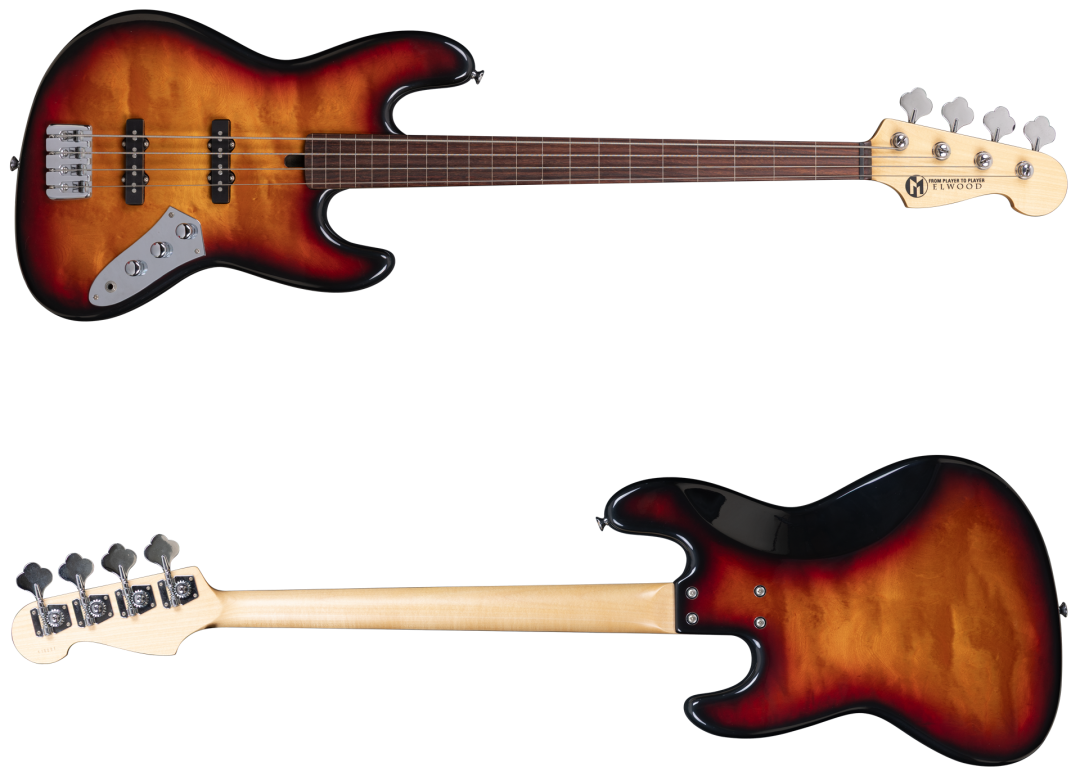 Maruszczyk Instruments Elwood 5p 3 Tone Sunburst Fretless